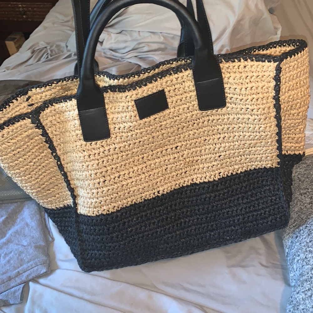 NWT woven black & tan bag - Picture 4 of 4